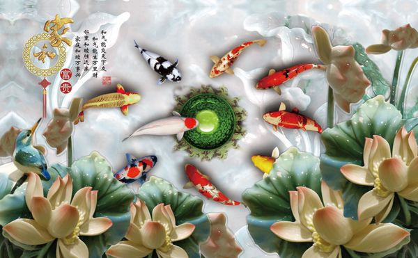3d wallpaper custom any size mural wallpaper nine fish figure jade carving tv background wall wallpaper mural painting for living room
3d wallpaper custom any size mural wallpaper nine fish figure jade carving tv background wall wallpaper mural painting for living room