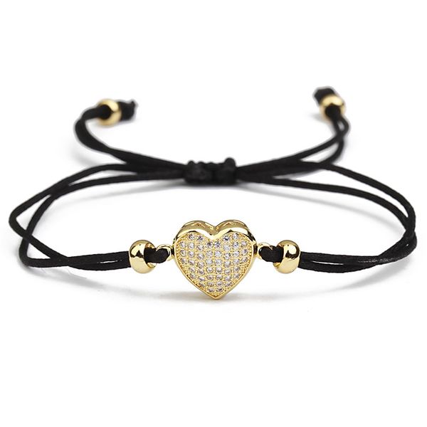 xinyao 2018 new handmade cz crystal love heart bracelet wristband female adjustable black rope string bracelets for women, Golden;silver
xinyao 2018 new handmade cz crystal love heart bracelet wristband female adjustable black rope string bracelets for women, Golden;silver
