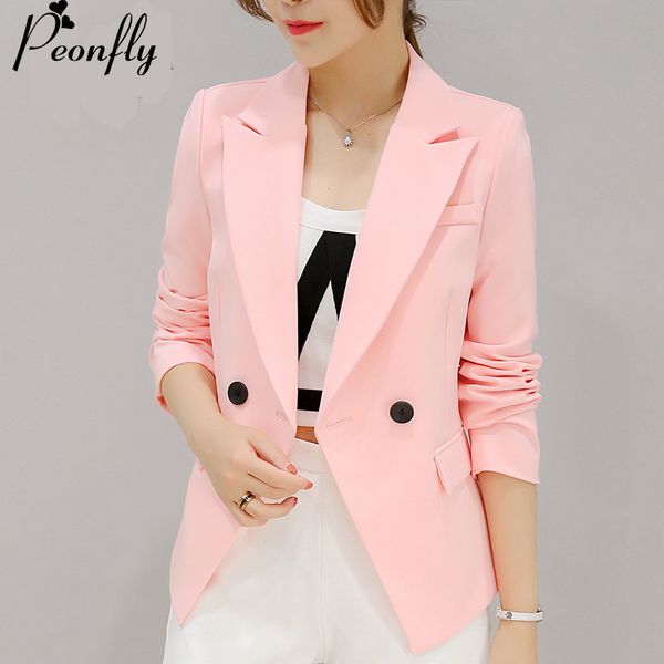 peonfly 2018 new ladies blazers fashion single button blazer women suit jacket green/pink blaser female blazer femme s18101303, White;black
peonfly 2018 new ladies blazers fashion single button blazer women suit jacket green/pink blaser female blazer femme s18101303, White;black