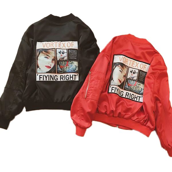 wholesale- vintage windbreaker jackets black red zipper up spring jackets women's bomber jacket 2017 autumn thin basic coats outwear fe, Black;brown
wholesale- vintage windbreaker jackets black red zipper up spring jackets women's bomber jacket 2017 autumn thin basic coats outwear fe, Black;brown