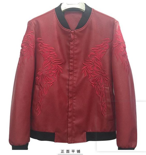 men's spring autumn version of the new european and american style personalized embroidery baseball collared leather coat /m-4xl, Black
men's spring autumn version of the new european and american style personalized embroidery baseball collared leather coat /m-4xl, Black
