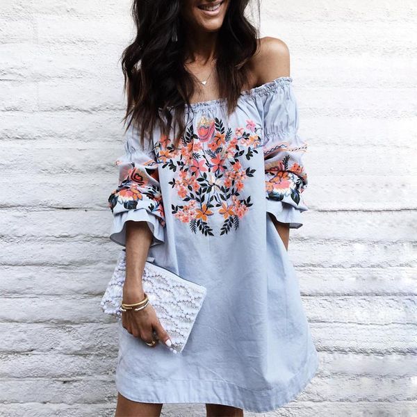 women autumn dress floral print new style female party off shoulder lady mini dresses white blue plus size, Black;gray
women autumn dress floral print new style female party off shoulder lady mini dresses white blue plus size, Black;gray