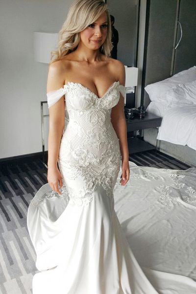 мода спинки кружева sexy new кружева русалка свадебные платья принцессы с плеча свадебные платья аппликации на заказ романтические потрясающ, White
мода спинки кружева sexy new кружева русалка свадебные платья принцессы с плеча свадебные платья аппликации на заказ романтические потрясающ, White