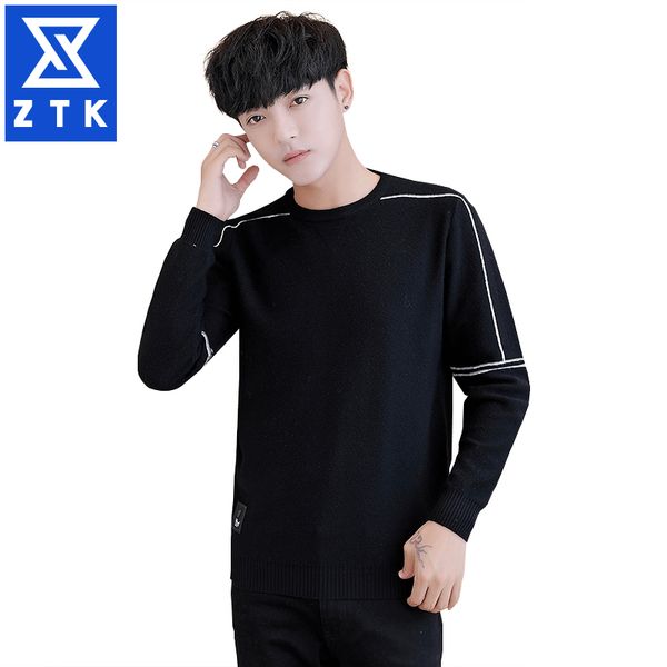 autumn new round neck sweater men thin casual trend clothing line korean version of slim sweater, White;black
autumn new round neck sweater men thin casual trend clothing line korean version of slim sweater, White;black