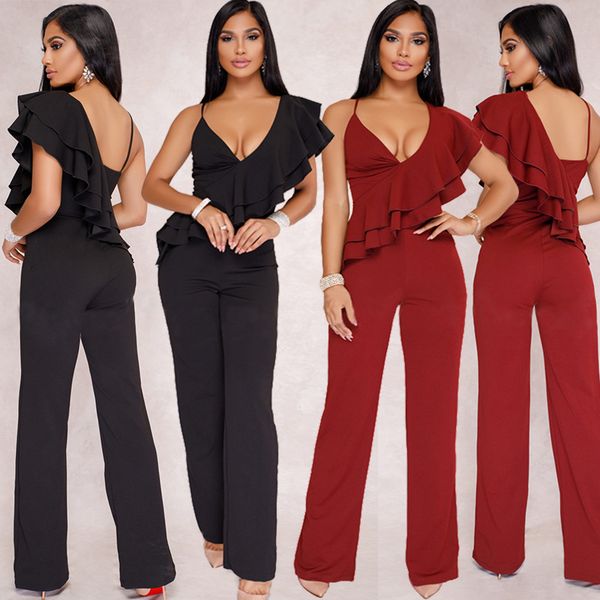 summer solid color club jumpsuit deep v-neck wide leg pants jumpsuit body ruffles sleeveless rompers backless overalls, Black;white
summer solid color club jumpsuit deep v-neck wide leg pants jumpsuit body ruffles sleeveless rompers backless overalls, Black;white