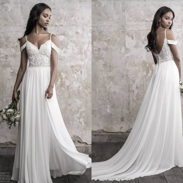 madison james 2018 wedding dress simple spaghetti off shoulder lace applique beads chiffon bridal gowns summer beach wedding dresses, White
madison james 2018 wedding dress simple spaghetti off shoulder lace applique beads chiffon bridal gowns summer beach wedding dresses, White