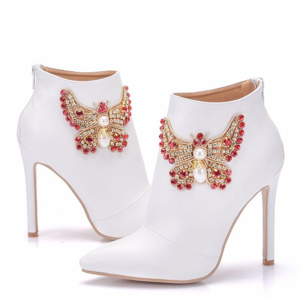 new fashionl pointed toe shoes for women blue crystal heels wedding shoes thin heel boots plus size bridal fashion boots, Black
new fashionl pointed toe shoes for women blue crystal heels wedding shoes thin heel boots plus size bridal fashion boots, Black