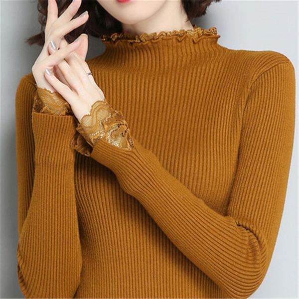 fashion half-turtleneck sweater women's pullover autumn winter new 2018 slim short lace sleeve korean knit shirt a1244, White;black
fashion half-turtleneck sweater women's pullover autumn winter new 2018 slim short lace sleeve korean knit shirt a1244, White;black