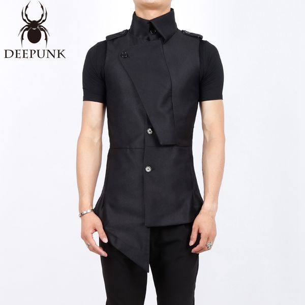 2016 men's clothing original design waistcoat asymmetrical vest clothes male personality slim vest costumes, Black;white
2016 men's clothing original design waistcoat asymmetrical vest clothes male personality slim vest costumes, Black;white