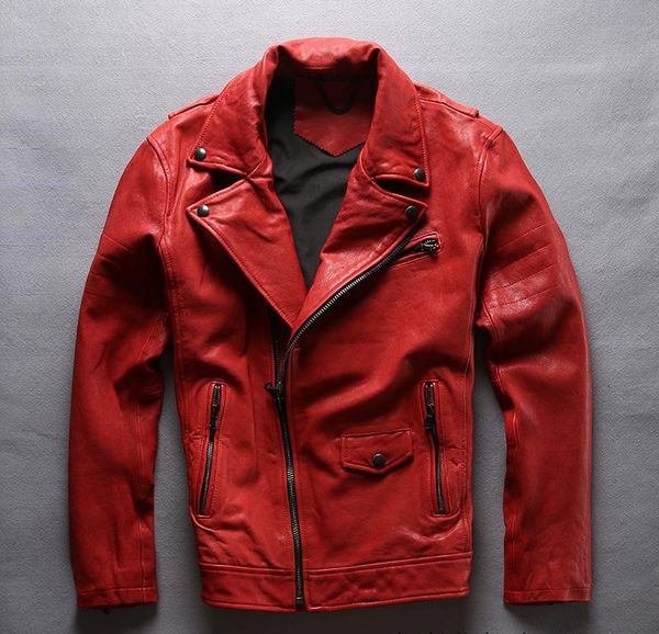 2018 men leather flocking sheep skin jacket lapel oblique zipper slim fit motorcycle leather jackets, Black
2018 men leather flocking sheep skin jacket lapel oblique zipper slim fit motorcycle leather jackets, Black