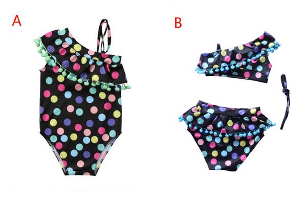 2 styles baby dot one-piece and bikinis swimsuit kids strapless tassel lotus leaf collar swimwear boutique girls bikinis children two-piece, Black
2 styles baby dot one-piece and bikinis swimsuit kids strapless tassel lotus leaf collar swimwear boutique girls bikinis children two-piece, Black