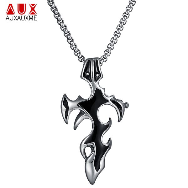 auxauxme punk rock burning fire cross pendant with 60cm box chain hyperbolic tattoo chain necklace for women men amulet jewelry, Silver
auxauxme punk rock burning fire cross pendant with 60cm box chain hyperbolic tattoo chain necklace for women men amulet jewelry, Silver