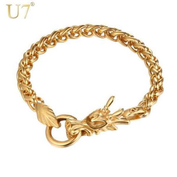 u7 china dragon bracelet men jewelry gift dropshipping gold color punk hip hop stainless steel animal chain bracelets h1033, Black
u7 china dragon bracelet men jewelry gift dropshipping gold color punk hip hop stainless steel animal chain bracelets h1033, Black