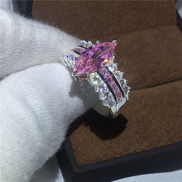 fashion jewelry marquise cut 5ct pink diamond cz 925 sterling silver engagement wedding band ring for women, Slivery;golden
fashion jewelry marquise cut 5ct pink diamond cz 925 sterling silver engagement wedding band ring for women, Slivery;golden