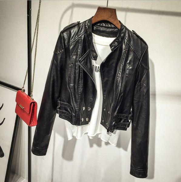 motorcycle pu leather jacket women new fashion coat zipper outerwear jacket women elegant zipper faux leather biker, Black
motorcycle pu leather jacket women new fashion coat zipper outerwear jacket women elegant zipper faux leather biker, Black