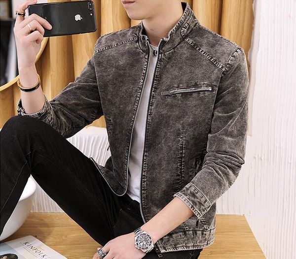 designer men's jacket retro denim jacket spring youth casual jacket men's korean trends solid color outerwear, Black;brown
designer men's jacket retro denim jacket spring youth casual jacket men's korean trends solid color outerwear, Black;brown