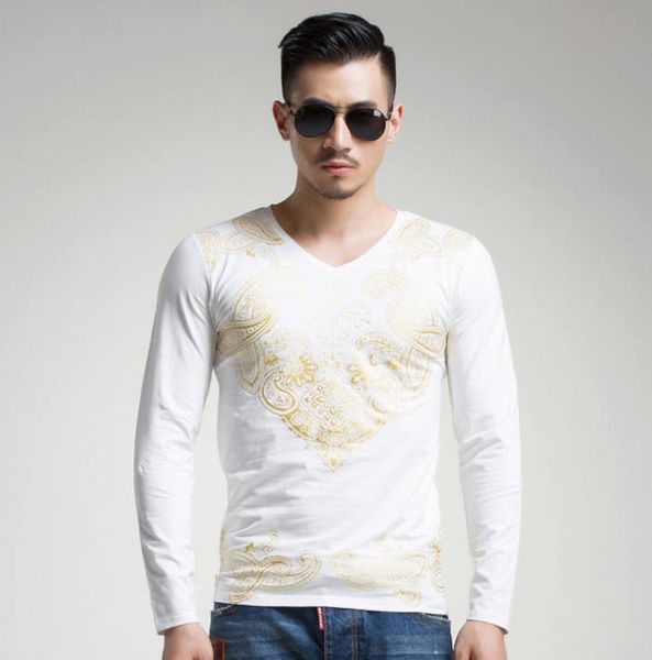 Hip Hop Top Fashion 3d Gold Foil T-Shirt Spring Tops Brand Men'S Printing Long Sleeve Slim T Shirt Men Shirt Clothing Elastic Tee
Hip Hop Top Fashion 3d Gold Foil T-Shirt Spring Tops Brand Men'S Printing Long Sleeve Slim T Shirt Men Shirt Clothing Elastic Tee