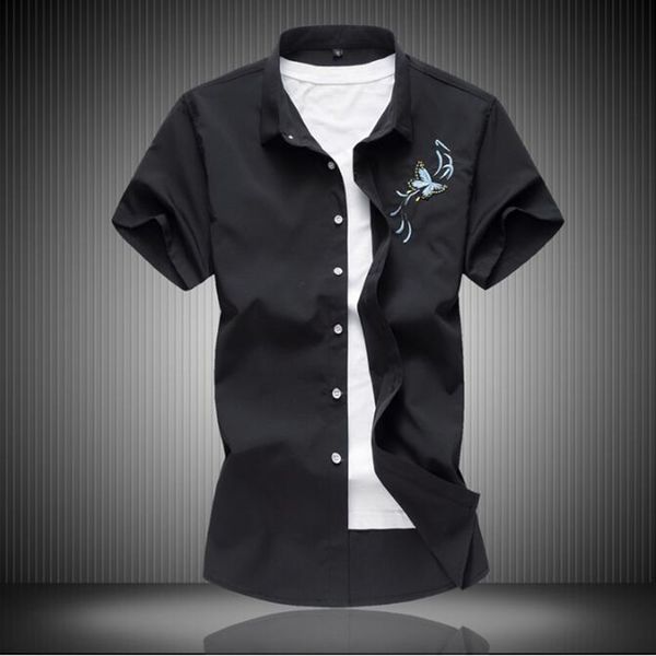 summer trend mens casual party collar shirt fashion men s new butterfly embroidery large size short sleeved shirt men, White;black
summer trend mens casual party collar shirt fashion men s new butterfly embroidery large size short sleeved shirt men, White;black