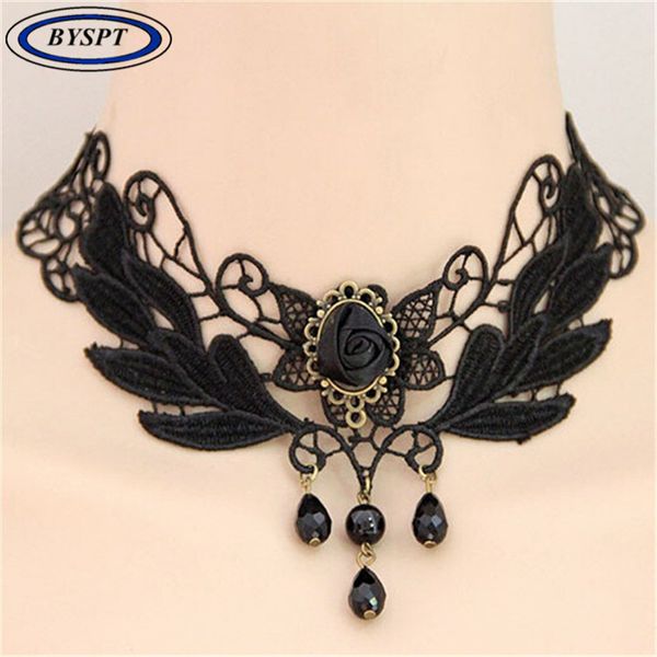 whole salebyspt handmade retro bead short gothic steampunk black lace choker necklace vintage femininos item women sexy accessories, Golden;silver
whole salebyspt handmade retro bead short gothic steampunk black lace choker necklace vintage femininos item women sexy accessories, Golden;silver