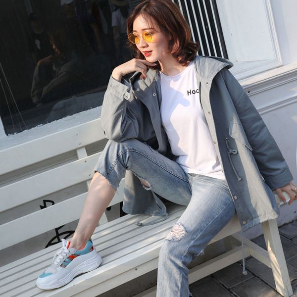 autumn spring harajuku women outerwear hooded beige blue casual loose female jacket lace up oversize cotton basic pockets coat, Black;brown
autumn spring harajuku women outerwear hooded beige blue casual loose female jacket lace up oversize cotton basic pockets coat, Black;brown