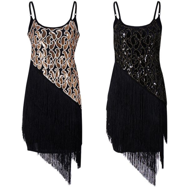 sequins tassel dress deep v neck dresses great gatsby paisley charleston bridesmaid wedding bridal rehearsal dinner flapper dress, White;black 
sequins tassel dress deep v neck dresses great gatsby paisley charleston bridesmaid wedding bridal rehearsal dinner flapper dress, White;black