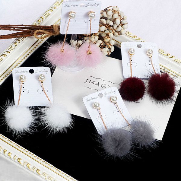 plush ball earrings women mink hair long earring simple wild pearl hair ball jewelry multicolor mix order xmas gift 15pcs, Golden
plush ball earrings women mink hair long earring simple wild pearl hair ball jewelry multicolor mix order xmas gift 15pcs, Golden