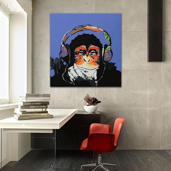 gorilla listening to the music handpainted funny cartoon animal wall art oil painting home decor on canvas.multi sizes /frame options a118
gorilla listening to the music handpainted funny cartoon animal wall art oil painting home decor on canvas.multi sizes /frame options a118