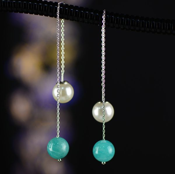 2018 real promotion classic fairy brinco natural amazonite s925 earrings tassel san shek wan contracted accessories wholesale, Golden;silver
2018 real promotion classic fairy brinco natural amazonite s925 earrings tassel san shek wan contracted accessories wholesale, Golden;silver