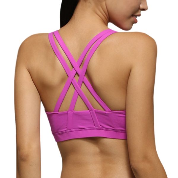 black white blue purple back cross strap sports bra shockproof seamless push up brassiere backless tanks padded bra for running, White;black
black white blue purple back cross strap sports bra shockproof seamless push up brassiere backless tanks padded bra for running, White;black