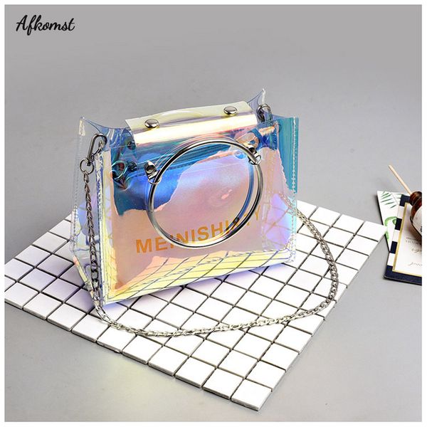 2018 summer fashion clear transparent bag for women mini small pvc holographic messenger bag composite beach bags female handbag
2018 summer fashion clear transparent bag for women mini small pvc holographic messenger bag composite beach bags female handbag