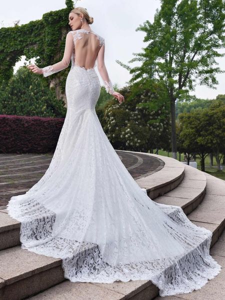 vestido de noiva charming sweetheart backless lace mermaid wedding dress 2018 long sleeves appliques sheer wedding gowns robe de mariage, White
vestido de noiva charming sweetheart backless lace mermaid wedding dress 2018 long sleeves appliques sheer wedding gowns robe de mariage, White