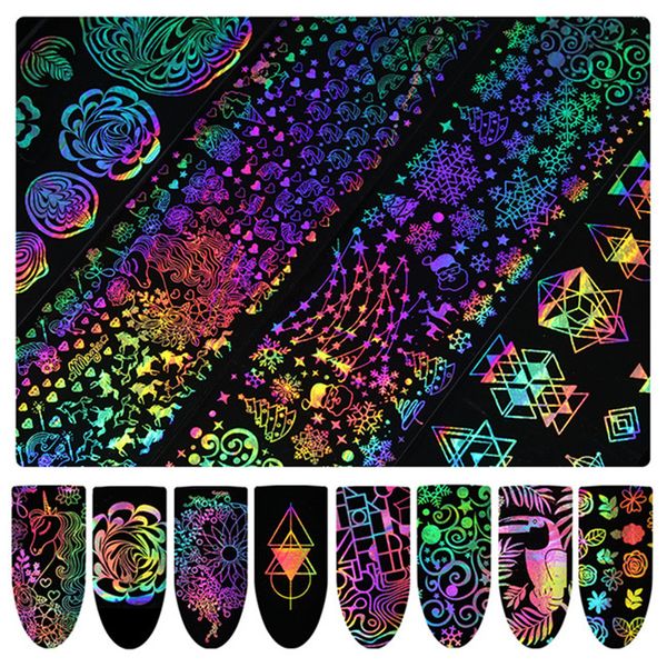 xmas new year holographic nail foil christmas tree valentine's day rose colorful laser french nail art transfer sticker 1 roll, Black
xmas new year holographic nail foil christmas tree valentine's day rose colorful laser french nail art transfer sticker 1 roll, Black