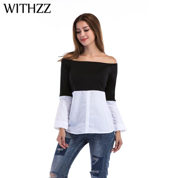 withzz spring autumn woman's colorblocked collar long-sleeved t-shirt t shirt female tshirt for women harajuku, White
withzz spring autumn woman's colorblocked collar long-sleeved t-shirt t shirt female tshirt for women harajuku, White
