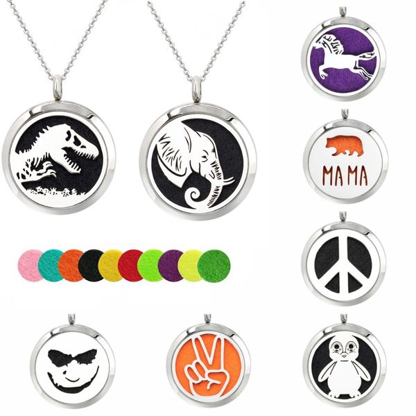 mama bear dinosaur peace horse elephant 30mm diffuser locket essential oil 316l stainless steel necklace chain jewelry 10pads, Silver
mama bear dinosaur peace horse elephant 30mm diffuser locket essential oil 316l stainless steel necklace chain jewelry 10pads, Silver