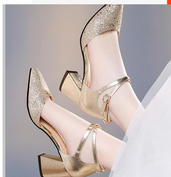 send high heeled shoes 2018 spring new style summer rough heel sandal korean pointed end shoes, Black
send high heeled shoes 2018 spring new style summer rough heel sandal korean pointed end shoes, Black