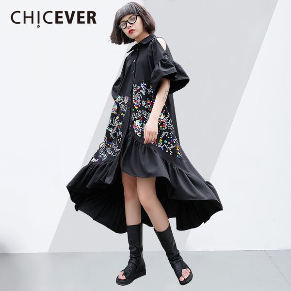 chicever off shoulder dresses for women colorful sequined lapel half flare sleeve 2018 summer dress femlae irregular hem new, White;black
chicever off shoulder dresses for women colorful sequined lapel half flare sleeve 2018 summer dress femlae irregular hem new, White;black