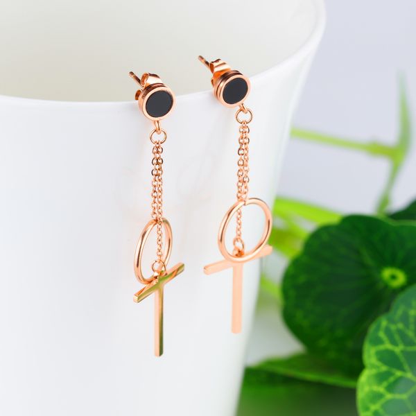 jewelry white steel rose gold color cross earrings circle irregular ladies earrings chain long earrings, Golden;silver
jewelry white steel rose gold color cross earrings circle irregular ladies earrings chain long earrings, Golden;silver