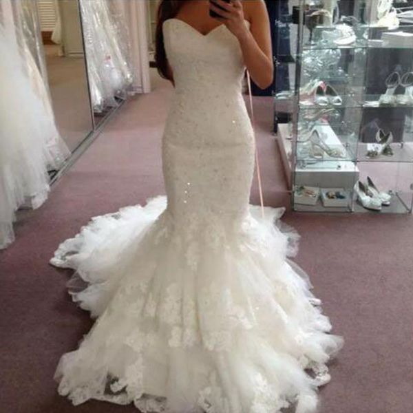 wedding dresses bridal gowns fit and flare sweetheart sleeveless beaded lace appliques tulle skirt corset bridal gowns court train, White
wedding dresses bridal gowns fit and flare sweetheart sleeveless beaded lace appliques tulle skirt corset bridal gowns court train, White