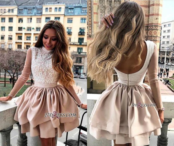 charming homecoming dresses high neck lace long sleeve short party dress backless women cocktail dress a line plus size prom gowns, Blue;pink
charming homecoming dresses high neck lace long sleeve short party dress backless women cocktail dress a line plus size prom gowns, Blue;pink