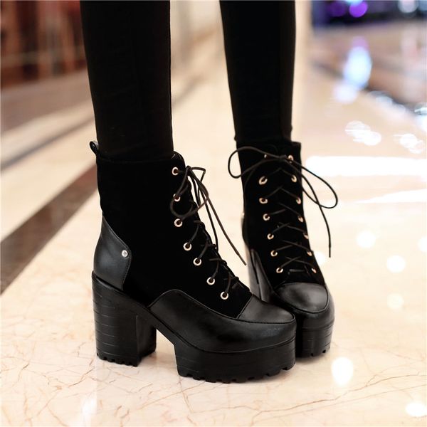 ymechic 2018 vintage ladies gothic street lacing block high heels shoes womens winter autumn punk rock ankle motorcycle boots, Black
ymechic 2018 vintage ladies gothic street lacing block high heels shoes womens winter autumn punk rock ankle motorcycle boots, Black