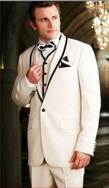 classic design ivory groom tuxedos groomsmen beach wedding party prom suits elegant (jacket+pants+vest+tie, White;black
classic design ivory groom tuxedos groomsmen beach wedding party prom suits elegant (jacket+pants+vest+tie, White;black