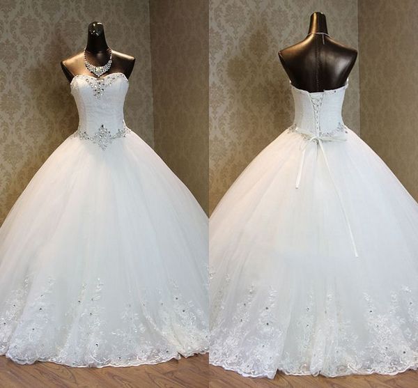 rhinestone beads sequins ball gown wedding dresses open back sweetheart applique lace-up wedding gowns party bridal dress real image 2019, White
rhinestone beads sequins ball gown wedding dresses open back sweetheart applique lace-up wedding gowns party bridal dress real image 2019, White