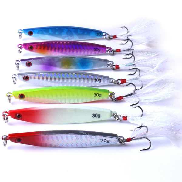 2 sizes metal lead fish jigs laser fishing bait 7cm-30g 8cm-40g likelife lure bait treble hook with feather
2 sizes metal lead fish jigs laser fishing bait 7cm-30g 8cm-40g likelife lure bait treble hook with feather