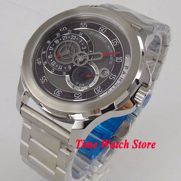 vintage 44mm watch sapphire glass date window 24 hours 21 jewels miyota automatic movement men's watch 1075, Slivery;brown
vintage 44mm watch sapphire glass date window 24 hours 21 jewels miyota automatic movement men's watch 1075, Slivery;brown