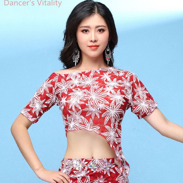 summer women short sleeve perspective cut out lace printing flower belly dance practice elegant t-shirt ing, Black;red
summer women short sleeve perspective cut out lace printing flower belly dance practice elegant t-shirt ing, Black;red