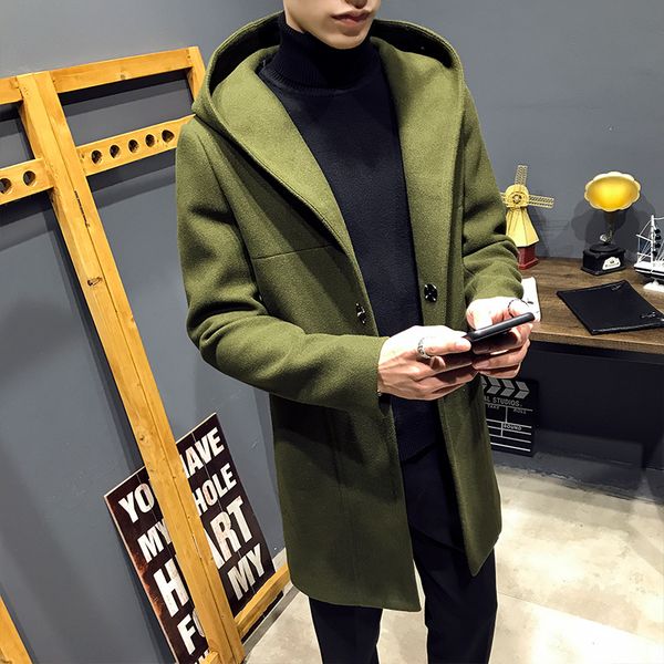winter new wool coat men solid color fashion slim fit warm hooded long jacket man streetwear casual outwear, Black
winter new wool coat men solid color fashion slim fit warm hooded long jacket man streetwear casual outwear, Black