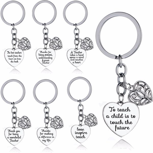 teacher's day gifts hollow love heart charms appreciation teachers keychain women men jewelry thank you teacher keyring presents, Silver
teacher's day gifts hollow love heart charms appreciation teachers keychain women men jewelry thank you teacher keyring presents, Silver