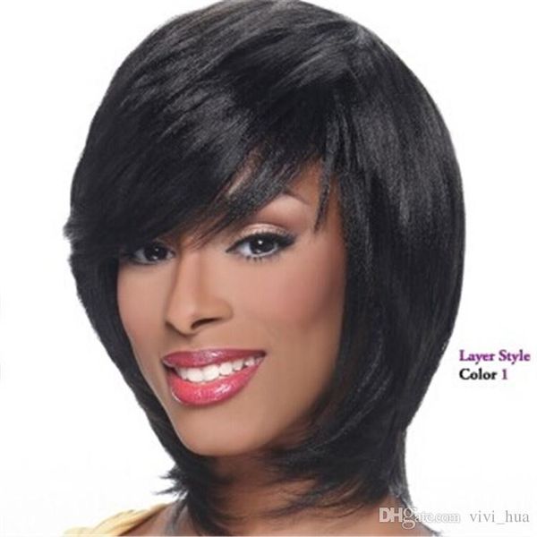 

xt921 european and american selling women's high-fiber short straight oblique liu haifa wig fashion black wig sets