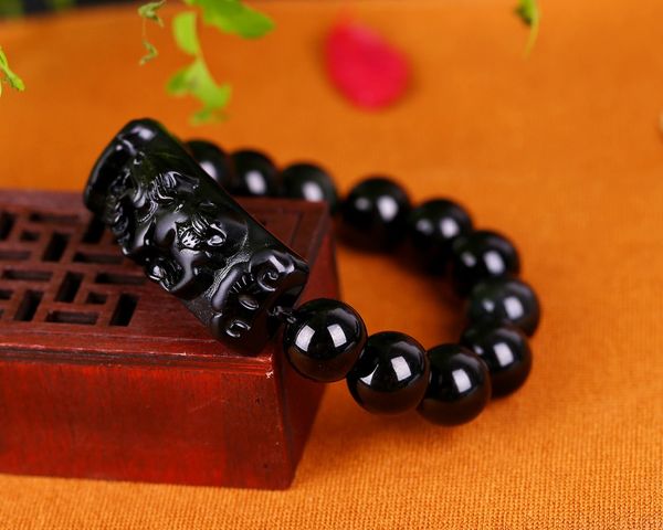 obsidian wholesale 12 mm pi mo xiu hand - linked hand - strings men's protection for wealth, Black
obsidian wholesale 12 mm pi mo xiu hand - linked hand - strings men's protection for wealth, Black