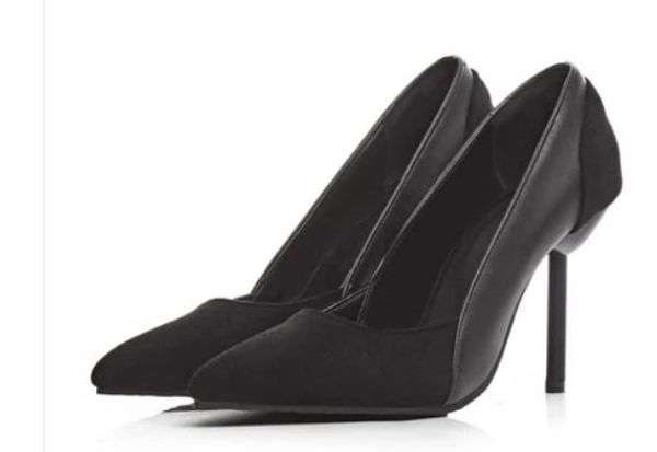 send 2018 spring fine heel high heel pointed end fashion women's shoes, Black
send 2018 spring fine heel high heel pointed end fashion women's shoes, Black